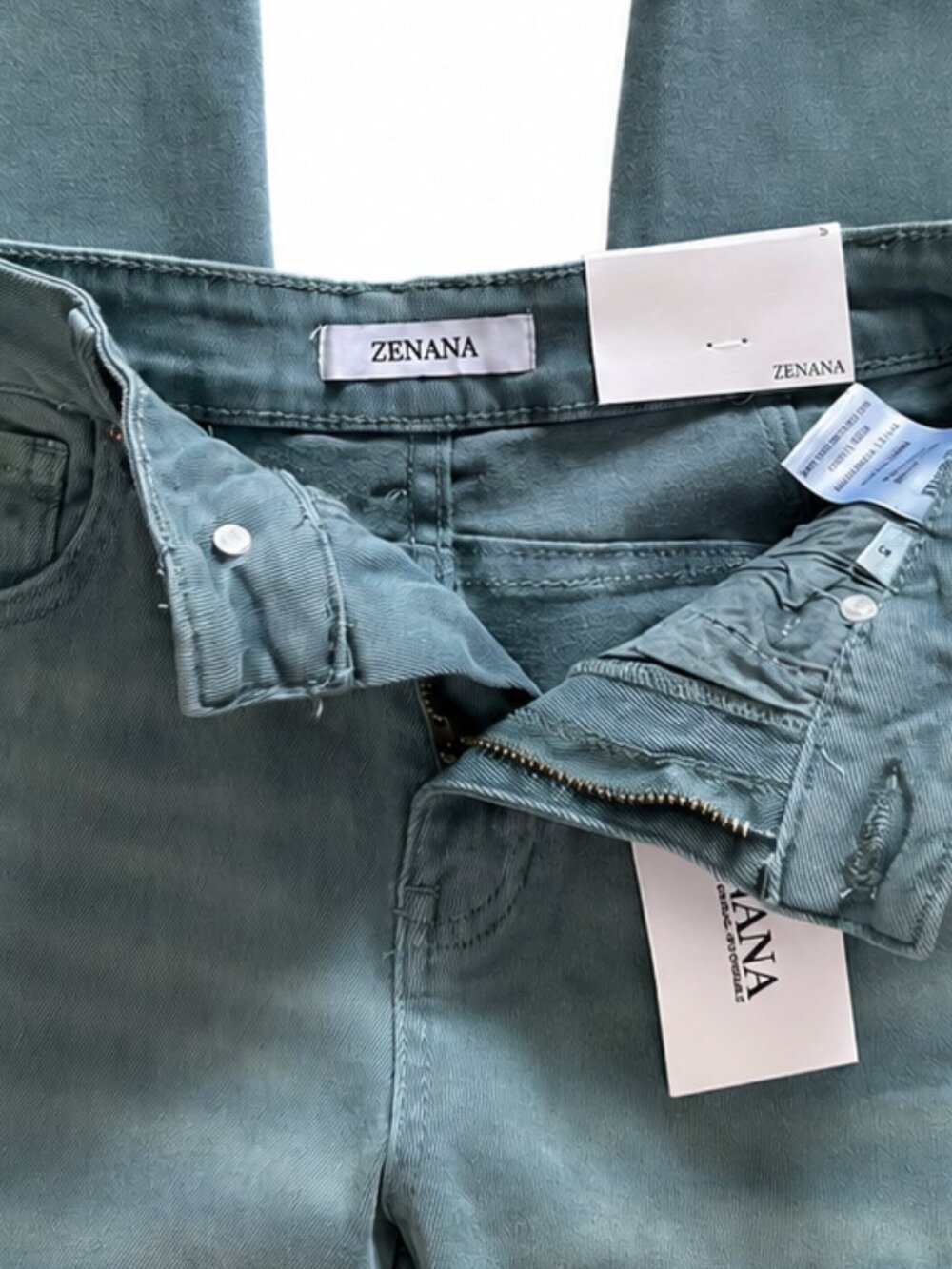 NWT Zenana Barrel Leg Stretch Denim Jeans Ash Blue High Rise Cuffed Wide Leg - Picture 6 of 8